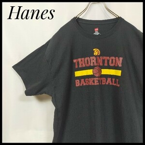 ヘインズ　半袖Ｔシャツ　バスケットボール　ソーントン　THORNTON選手　ゆるだぼ　ビッグプリント　ロゴＴ　デカロゴ　騎士　激レア