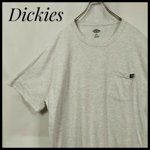 ディッキーズ　半袖Ｔシャツ　ワンポイント刺繍タグ　ＤＩＣＫＩＥＳロゴ　無地　ゆるだぼ　クルーネック　ビッグサイズ　一点もの
