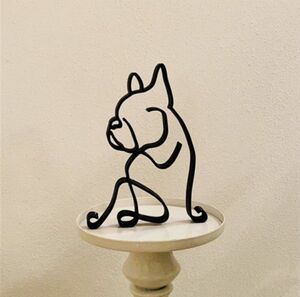 アイアン オブジェ 抽象 イヌ かわいい 犬 モダン ARTワイヤーアート DOG 韓国 雑貨 ブルドッグ インテリア