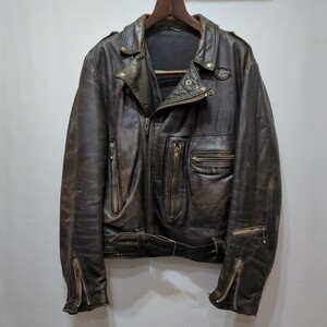 60〜70年代 ヴィンテージ ルイスレザーズ ブロンクス ライダースジャケット メンズ L相当 60〜70s Lewis Leathers レザージャケット