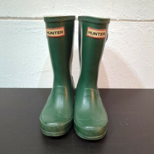 ハンター オリジナルキッズ HUNTER ORIGINAL KIDS ラバー レインブーツ UK12 EU30/31 US13M/1F 18cm 長靴 W23500 グリーン 夏フェス