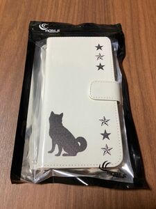 スマホケース　arrows NX F-01J 手帳型　柴犬とスターイラスト　スマートフォンケース