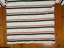 ☆リー【Lee】デニム胸ポケット コットン半袖Tシャツ ボーダーTシャツ M 白 ホワイト 青 赤_画像9