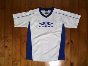 * Umbro [UMBRO]V neck short sleeves T-shirt dry T-shirt 160 JASPO white blue 