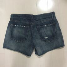 美品 GAP デニム ハイウエスト ショートパンツ ダメージ加工 27 16528_画像2