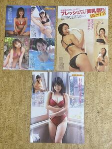 雑誌からの切り抜き グラドル5ページ/磯山さやか若槻千夏青木小明石井あや夏川純山本彩乃滝沢乃南沼尻紗弥香手ブラやビキニ水着の様子