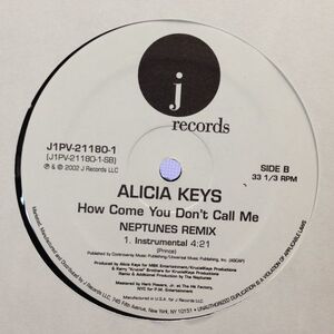 12inchレコード　ALICIA KEYS / HOW COME YOU DON'T CALL ME NEPTUNES REMIX