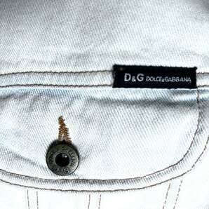 ■ドルチェ＆ガッバーナ D&G デニムブルゾン Gジャン ウォッシュ加工 ワッペン付き S(46)サイズ ビンテージの画像3