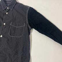 美品 AD 2017 コムデギャルソン オム ドット 切替 シャツ XS BLACK ブラック COMME des GARCONS homme shirt_画像6