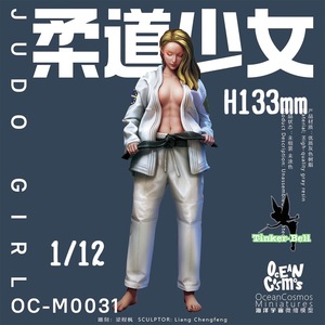 【スケール 1/12 H133mm】 樹脂 レジン フィギュア キット セクシー 柔道 美少女 腹筋女子 黒帯女子 未塗装 未組み立て