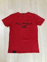 ALPHA アルファ メンズ Tシャツ レッド サイズ:M 半袖 ウエイト トレーニング 半袖 ジム トレーニング フィットネス スポーツ 匿名配送_画像1