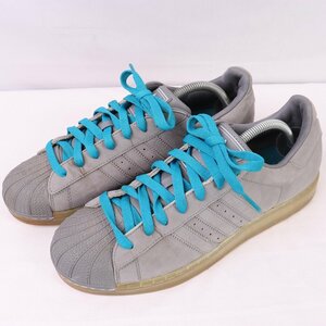 SUPERSTAR CLR 27.5cm/adidas スーパースター CLR アディダス スニーカー グレー 灰色 ブルー 中古 古着 メンズ ad4301