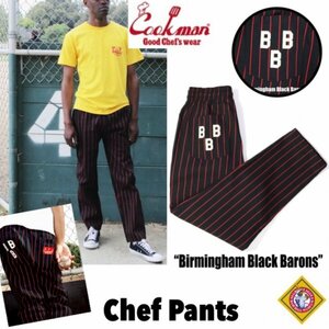 送料0 【COOKMAN】クックマン Chef Pants シェフパンツ Birmingham Black Barons 231-33850 -M イージーパンツ ボールパーク コラボ商品