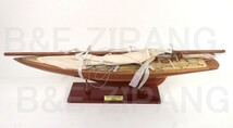 完成品 帆船模型 木製 ヨット エンデバー号 モデルシップ 全長60cm インテリア Y068_画像8