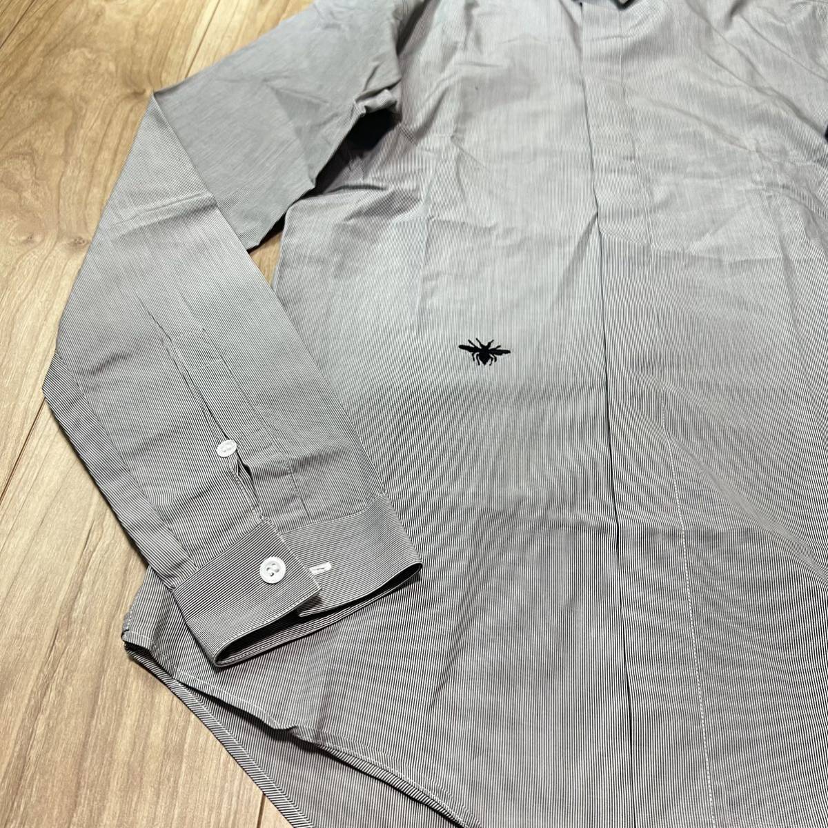 送料360円】美品 Dior HOMME ディオールオム 長袖シャツ BEE刺繍 蜂