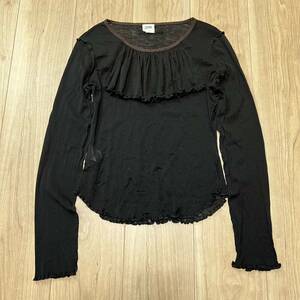 【送料360円】激レア Jean Paul Gaultier ジャンポールゴルチエ パワーネット シャツ ブラウス ロンT 長袖Tシャツ レディース R-4551