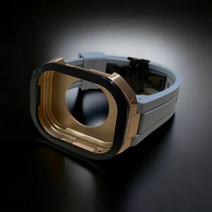 アップルウォッチ　ウルトラ　カバー　Apple Watch ultra 49mm ラバー　ベルト　バンド　ケース　49ミリ　/ブラックローズグレー