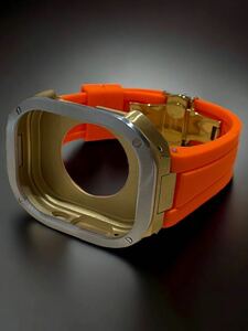  Apple часы Ultra покрытие Apple Watch ultra 49mm резиновая лента частота кейс 49 мм / Gold серебряный orange 