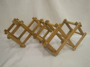 # control NO.532# wine bottle rack wooden natural wood folding 2 set #