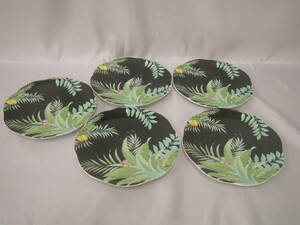 # control NO.538# Cest Blanc peach mountain ceramics saucer 5 pieces set #