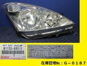 割引あり ZNE10G ウィッシュ 前期 右ヘッドランプ STANLEY 68-1 純正 81130-68010 ハロゲン (右ヘッドライト 右ライト G-0187)