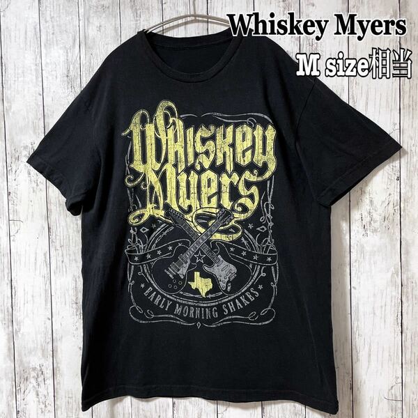 Whiskey Myers ウィスキーマイヤーズ バンドTシャツ 半袖 ギター ビッグプリント 黒 ブラック ユニセックス 古着 海外古着