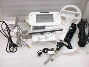 2306211 WiiU本体(32GB)内蔵ソフト マリオカート マリオパーティ Wiiリモコン 現状品