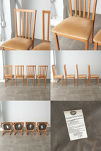 IZ68020F★4脚セット Morris Furniture スラットバック チェア 英国 ヴィンテージ 椅子 ビーチ 木製 ダイニングチェア ナチュラル イギリス_画像7