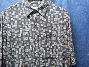 ビッグ サイズ シルエット USA 古着 卸 ビンテージ 90'S 00'S Batik Bay 半袖 総 柄 レーヨン シャツ M / ヴィンテージ 90S 00S / 65