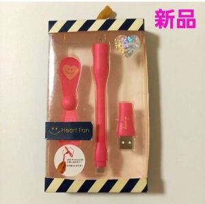 microUSB・USB対応　ミニ扇風機 (ピンク)　新品