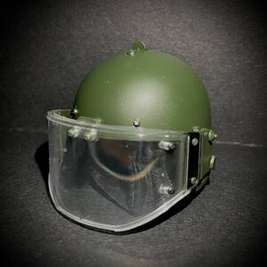 [.1/ selling out / price increase expectation ]DAMTOYS made model 1/6 scale man figure for equipment parts shield attaching helmet khaki green ( unused 