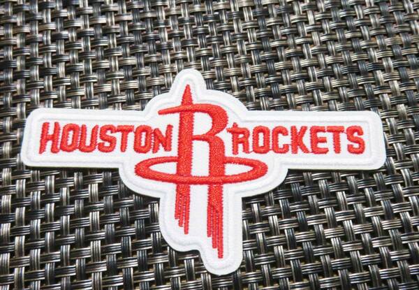 白赤R■新品NBA ヒューストン・ロケッツ Houston Rockets刺繍ワッペン■激渋◆ バスケットボール◎アメリカ スポーツ◆洋服・衣類・衣服DIY