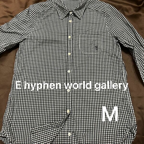 E hyphen world galleryギンガムチェック長袖シャツ