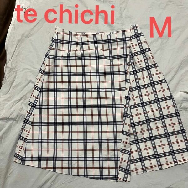 te chichi巻きスカート風チェックスカート