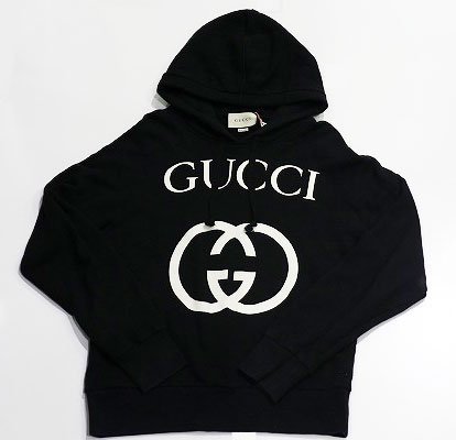 GUCCI スウェットパーカー ブラック レインボーロゴプリント 春夏新