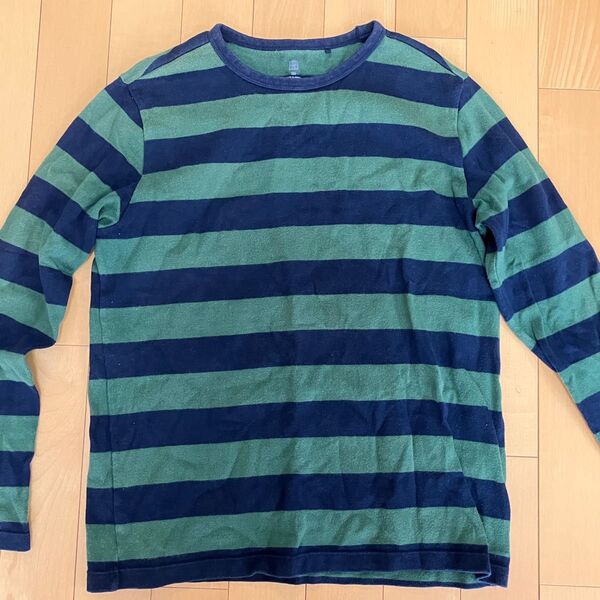 ユニクロ ボーダーTシャツ 長袖 ボーダーカットソー 150