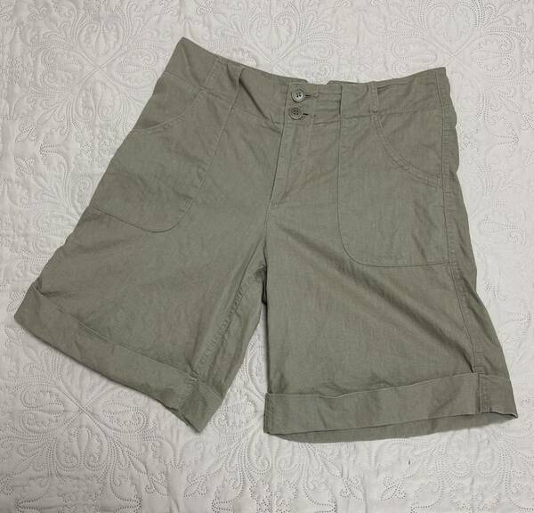 2306075(送料込¥625)UNIQLOユニクロ コットンリネンハーフパンツ W64