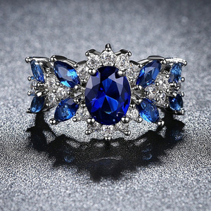 ダイヤモンド　リング　指輪　★これが本当に最後　青の純情　日本の16号、20号はすぐにお届け可能です。 モアサナイト＆ダイヤモンド