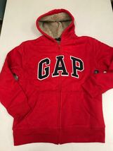 ●ＧＡＰ●新品●160●裏ボア●ロゴパーカー●赤●ギャップ●4-1_画像1