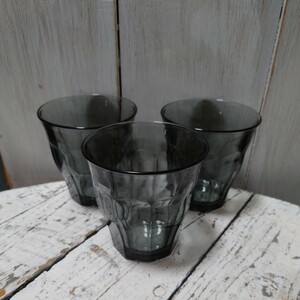  used * DURALEXte.la Rex 65 anniversary pika Rudy glass gray 3 piece set made in France