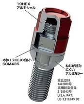 協永産業/KYO-EI Kics レデューラレーシング ボルトセット ブラック M14×P1.25 入数：1セット(4個) KIC3535K4_画像2