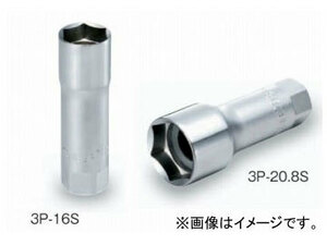 トネ/TONE 9.5mm（3/8”） プラグソケット（6角・マグネット付） 品番：3P-16S