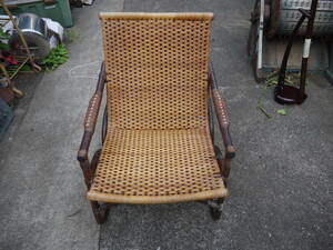 [3Ju18 O] rattan rattan chair chair chair armrest attaching chair antique furniture interior one seater rattan Sato 