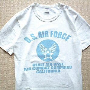 即決 USA製 U.S. AIR FORCE アメリカ空軍 プリント Champion T1011 ヘビーウェイト Tシャツ 白 Sサイズ USAFA 染み込みの画像5