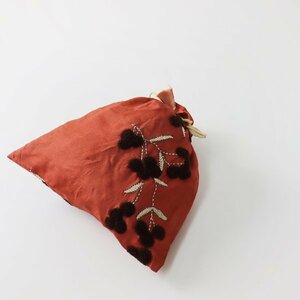 2020 year khadi and cokati and ko-POM POM silk BAG India hand embroidery silk pouch bag /. pink series [2400013379526]