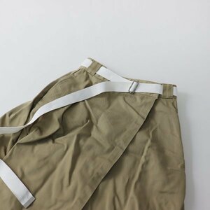 nano・universe ナノユニバース × Dickies ディッキーズ ベルト付 コットン ラップスカート S/ベージュ【2400013384209】