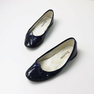 repetto Repetto Cendrillon Sand li on ballet shoes / navy pa tent Flat [2400013390354]