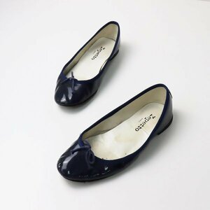 Repetto Repeto Cendrillon Sandrion Ballet Shoes /Navy Patent Flat [2400013390354]