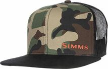 シムス Simms CX Flat Brim Cap Wood Land Camo OS フラット ブリム キャップ 帽子_画像1