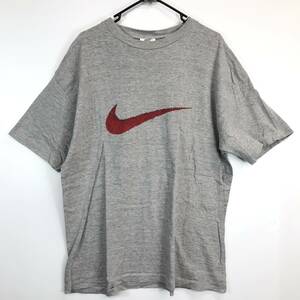 90s USA製 ナイキ NIKE Tシャツ スウォッシュプリント グレー系 Mサイズ